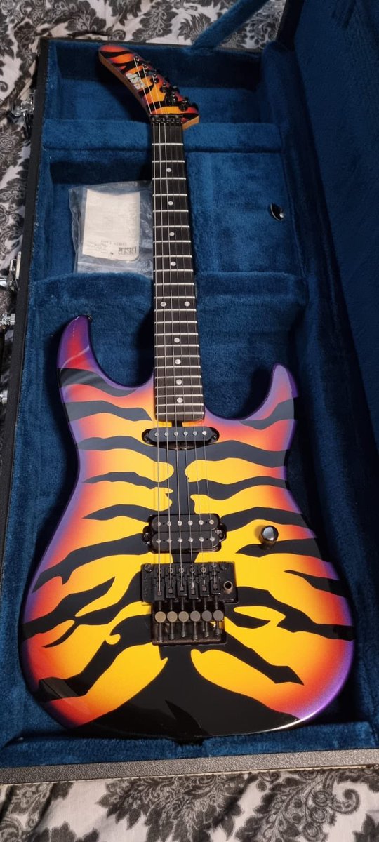 I thought I’d share a pic of my pride and joy. My dream guitar. I wanted one of these when I fell in love with Dokken back in 2007. Finally I found one and it didn’t disappoint. A true 1991 ESP Japanese custom George Lynch Purple Tiger. #georgelynch #espguitars