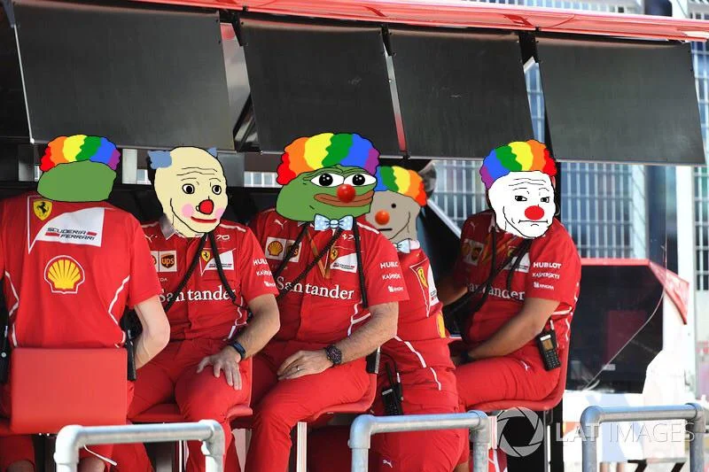 Caedrel's tweet photo. another race another ferrari pit wall https://t.co/aGBBTVyjn0