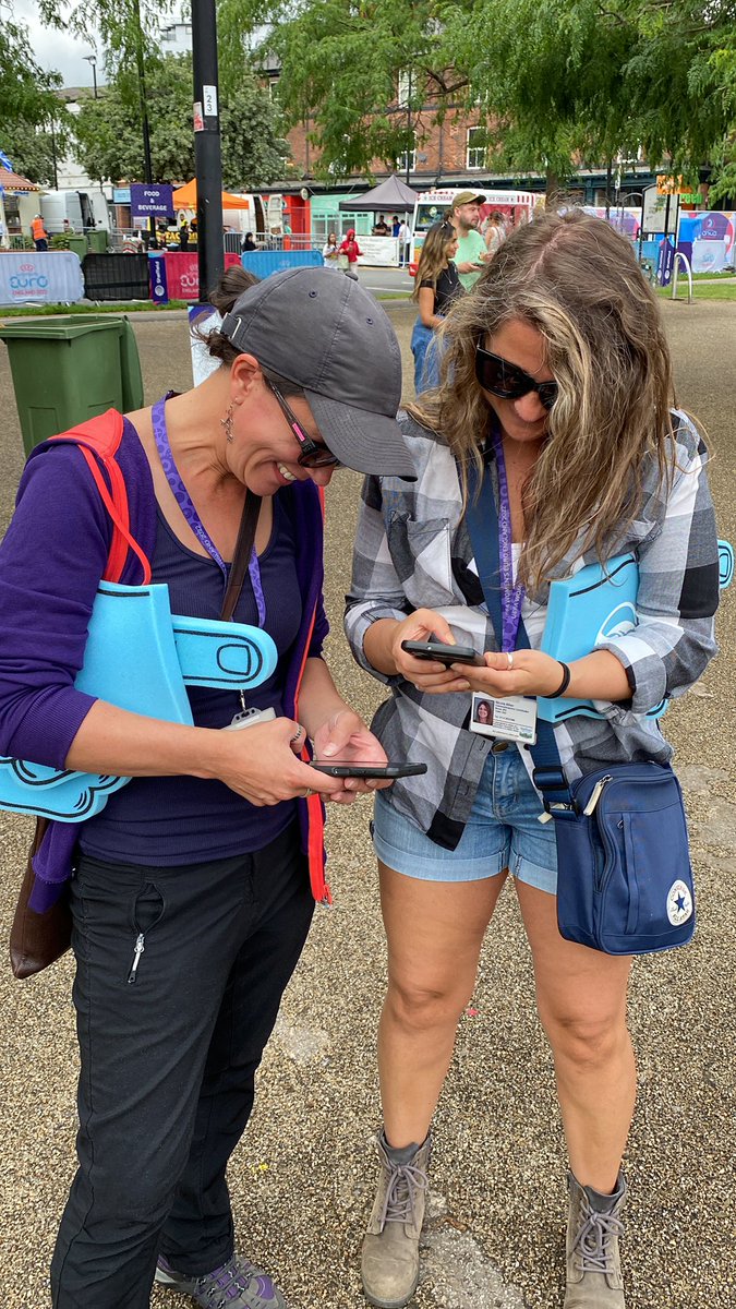 richardseyre's tweet photo. @SheffCouncil media team in action at Devonshire Green @WEURO2022 Fan Zone 👊. These two have been absolute legends in the build up and throughout  the tournament keeping the city up to date and shouting about #teamsheffield  #legends https://t.co/OhlVLj857M
