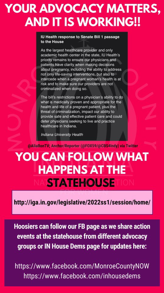 MonroeCountyNOW's tweet photo. Yesterday was awful, but we are not defeated! Our focus moves to the House, and we are making our voice heard to our Reps.
Our fight continues! Join us NOW: https://t.co/Zjg8sLWKhs
#BandOffIndiana #JoinInJuly https://t.co/BiFwYvjETQ