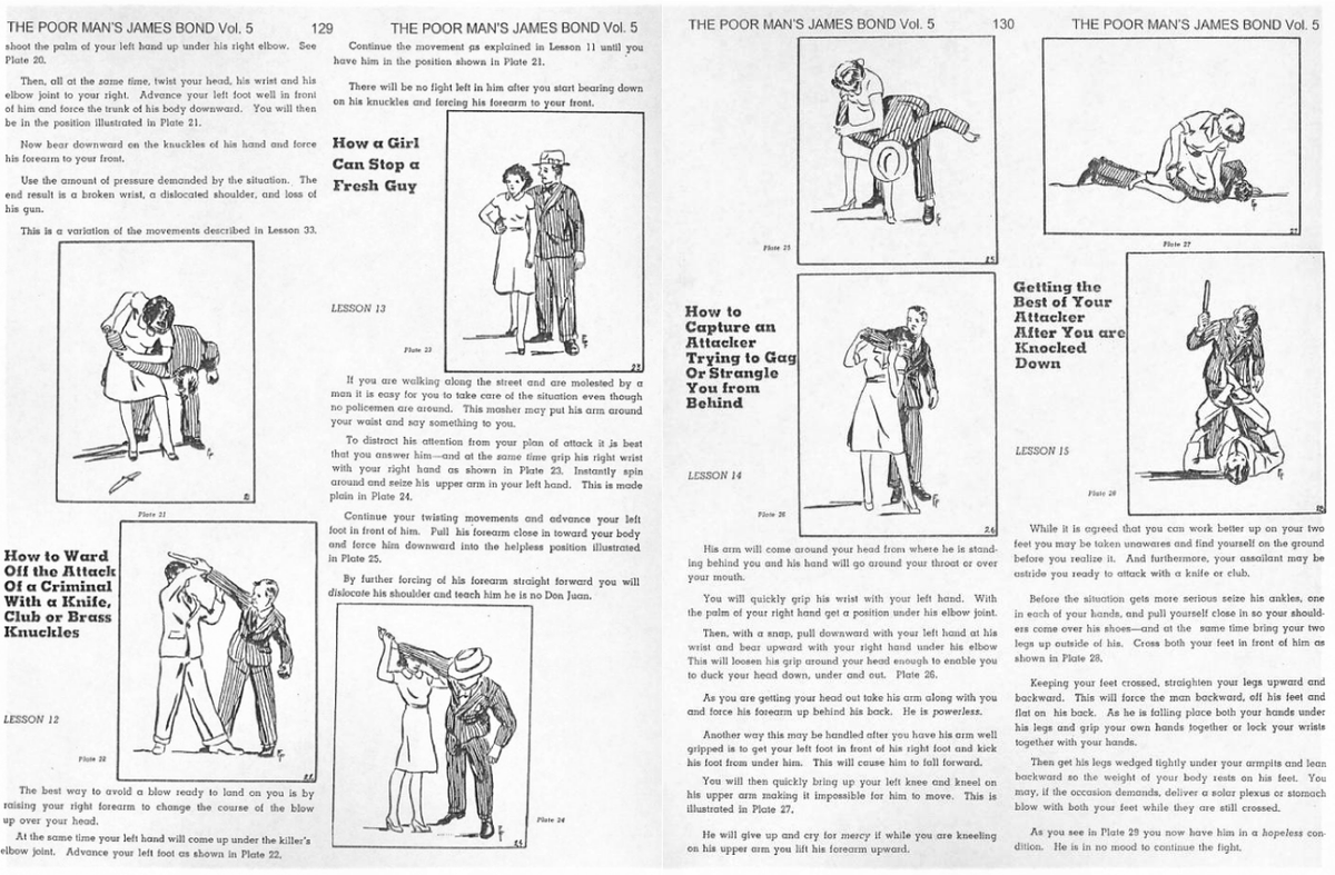 右翼団体やカルトを渡り歩いたアメリカ・ナチ党のKurt Saxonが書いた家で自作できる爆弾や銃の本に載ってた柔術の図のとこだけはほのぼの可愛いのでTシャツにしたい。 