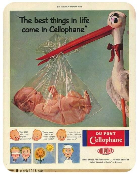 Cellophane ad poster 1950s.