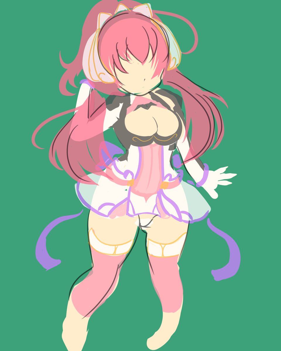 線で物を捉えるのが苦手ならベタ塗りにしちゃえばいいじゃないの精神
服までベタで捉えると、逆に時間・労力が掛かる気がしましたがw

素体・ポーズラフ、髪型や特徴的な飾り等には大いに役立つと感じました。疲れました(小並感) 