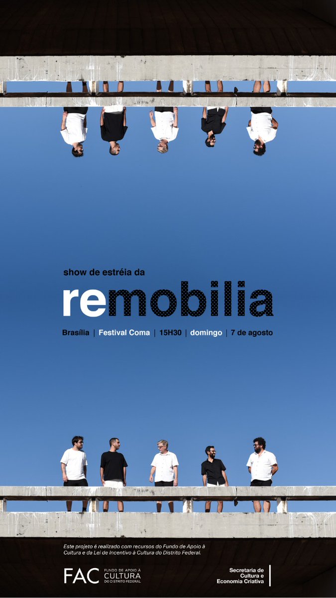 remobilia_'s tweet photo. Abriremos o domingo do @festival_coma e este será nosso show de estreia.
Como aquecimento, quarta e quinta dessa semana faremos ensaios com audiência limitada no SESC da 405 Sul em Brasília. Ainda há vagas, DM aberta pra quem se interessar. https://t.co/k3U27Rj80B