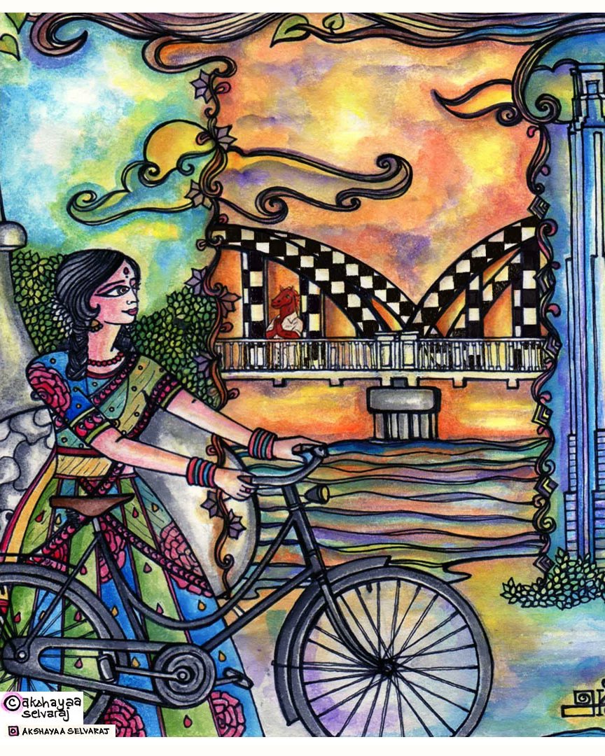 akshayaa_8's tweet image. Madras Girl meets Thambi ❤
Recreated this  illustration done for &quot; Madras by Cycle&quot; inspired by the granduer vibes and proud moments of Chess Olympiad 2022 happening in our City ! ❤ CHENNAI ❤
#ChessOlympiad22  #chessolympiadchennai  #Thambi #madrasgirl @chennaicorp @mkstalin