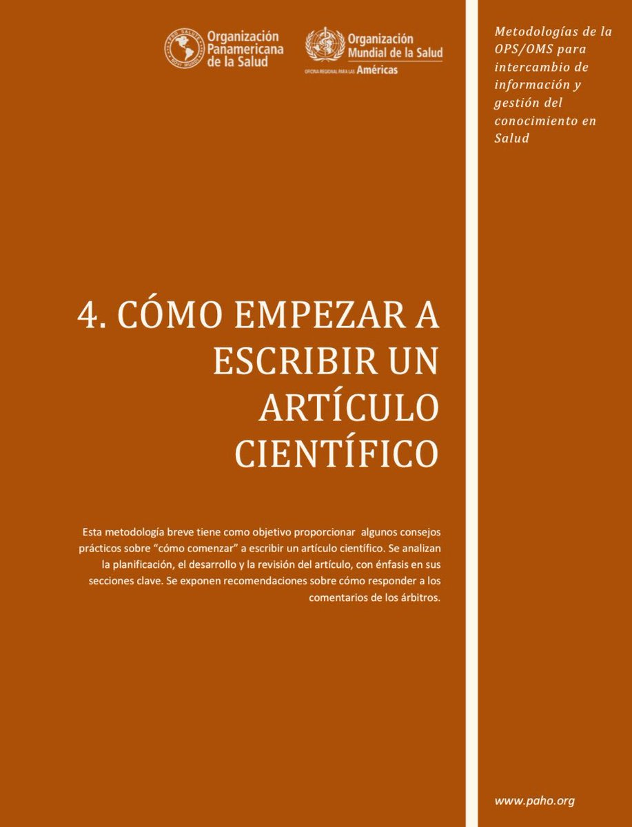 #GuíaRápida de la Organización Panamericana de la Salud para escribir un artículo científico.

♾️paho.org/hq/dmdocuments…