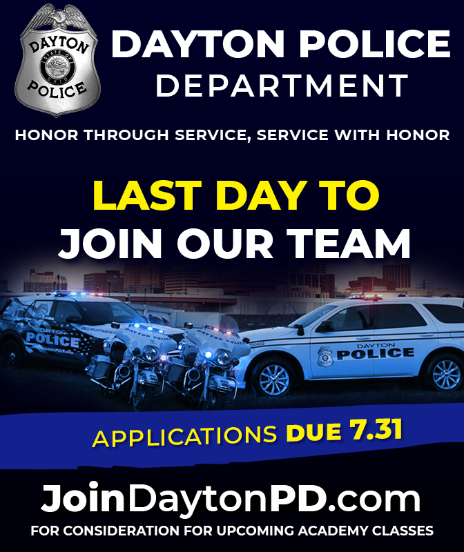 DaytonPolice's tweet photo. You have until 11:59 TONIGHT....Our recruiting period is almost up! Get your application in to be part of the #113thRecruitClass & become a #DaytonPolice officer!
Bring your talents to serve the community.
Go to https://t.co/yRpvM9kSyH https://t.co/ibZSq7NrUm
