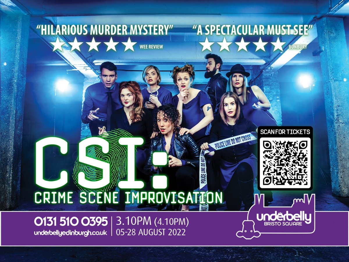 CrimeSceneImpro's tweet photo. #CSI Edinburgh.
Ermintrude π (venue 302).
Mirth meets murder in the world's daftest comedy whodunnit.
@FollowTheCow Underbelly.
5-28 August 3:10pm.
Underbelly Bristo Square.
TicketsποΈ: https://t.co/eoOvh1DaIl
@edfringe #EdFringe #EdFringe22 #FollowTheCow https://t.co/Ei38WLaKMc