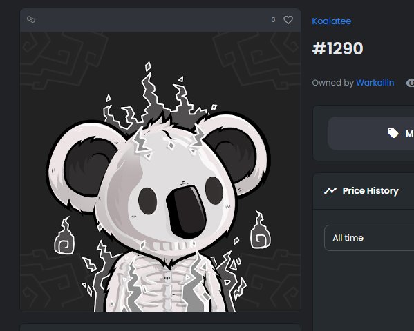 📣 THE LEGENDARY GHOUL KOALA IS NOW OWNED BY <a href="/Warkailin/">Warkailin</a>! 

HUNT YOURS NOW!!

Mint here: autominter.com/mint/62d92bef8…
Join here: discord.gg/V99WAZvH5h
OS: opensea.io/collection/koa…

#KoalateeNFT #NFTCollection #PolygonNFTs #nftart
