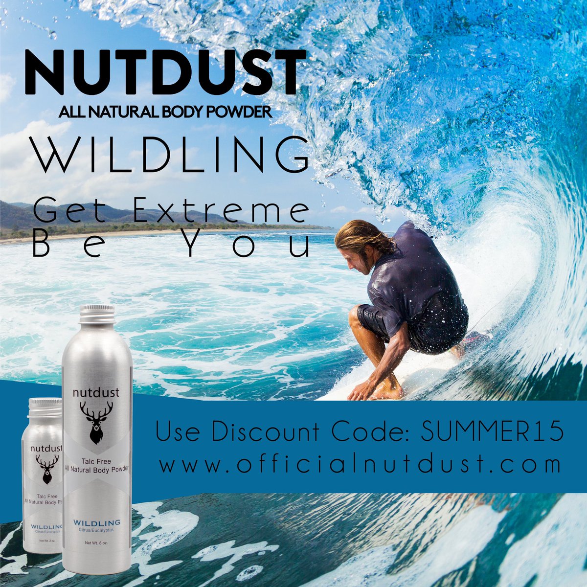 OfficialNutdust's tweet photo. #Nutdust #Wildling is an energetic and invigorating scent. A combination of citrus, eucalyptus, and sage. A refreshing light scent that that gives you that shower clean feeling all day long.
#getextremebeyou #getnutdustbeyou #talcfree #allnatural #bodypowder #fresh #giftsformen https://t.co/TdUzcRRZ0U