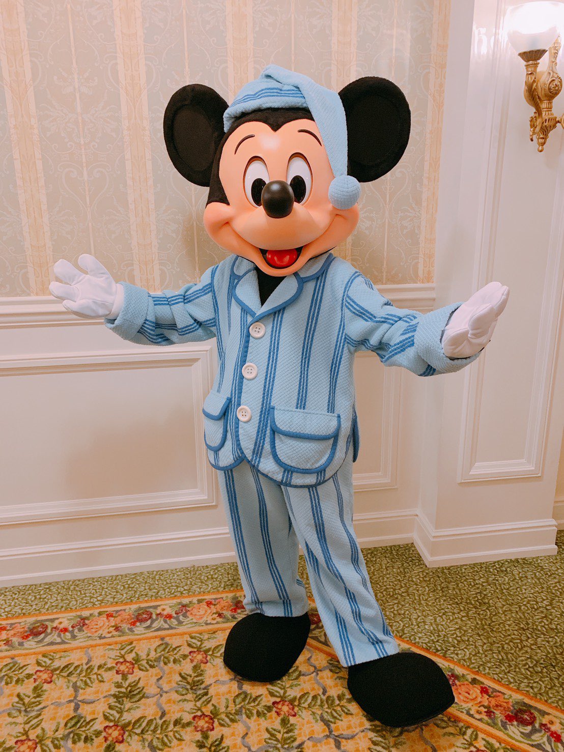あいぽん 8 1 月 審査対象 ディズニー 香港ディズニーのディズニーランドホテルに宿泊するとパジャマ姿のキャラクターに会えます 毎晩ランダムでご挨拶に来てくれるんだけど 3泊したからミッキーとダッフィーとシェリーメイに会えた