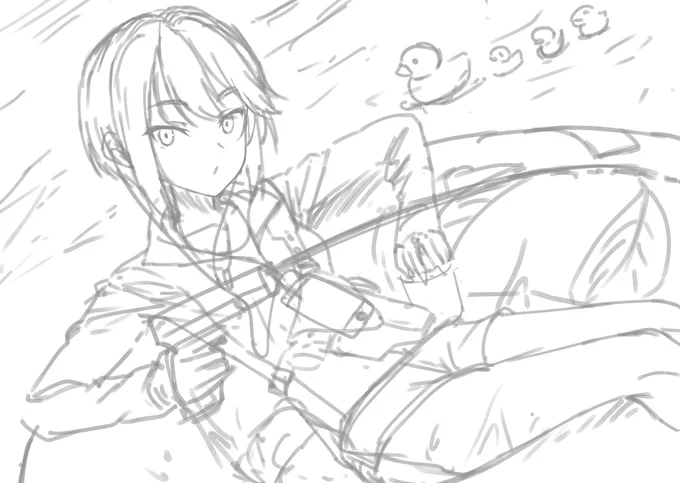 やっぱり銃は持たせたいので水鉄砲にした 