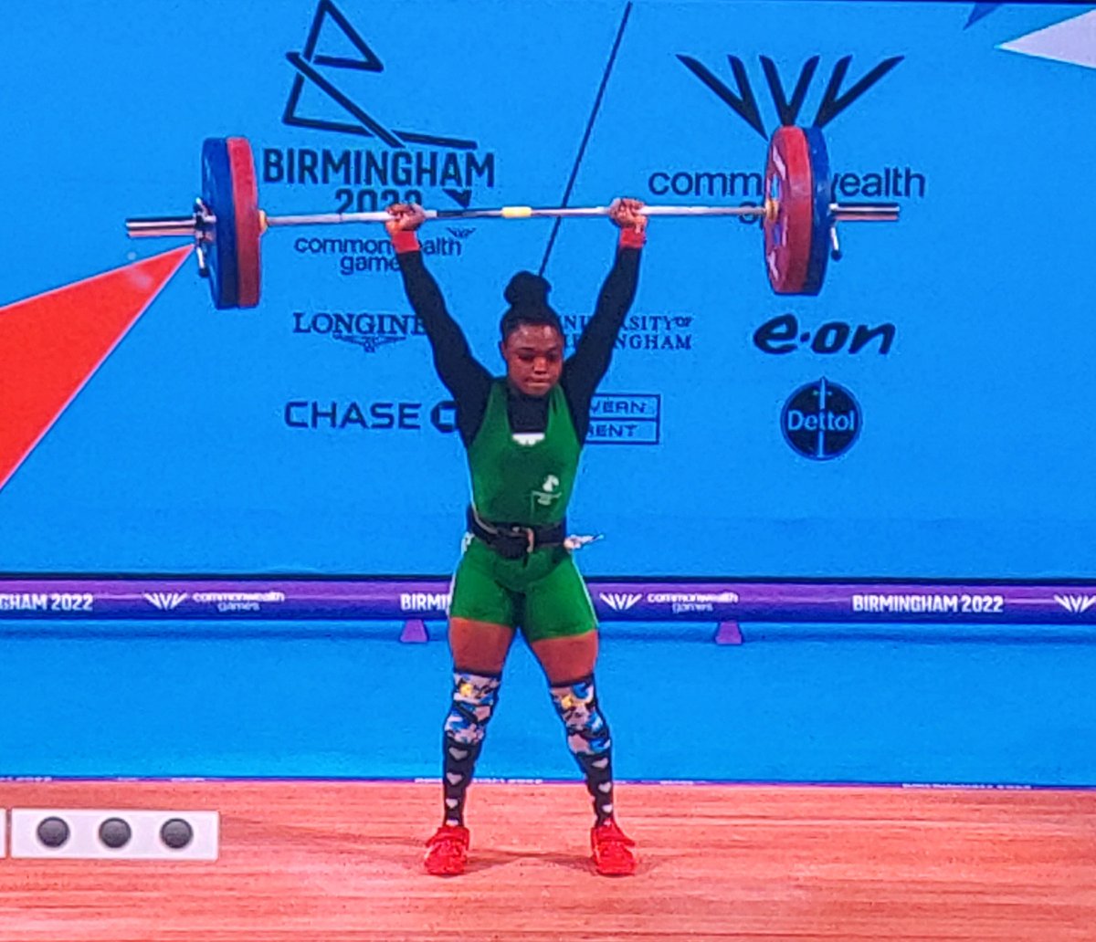 YorubaNationCH's tweet photo. Third Yoruba International Gold medalist in a week. This time it is Folashade Lawal with a new games record! 
Ogo Adulawo. 🌟🇺🇿🌟 -- 🔥! https://t.co/pKoXrrd3cQ