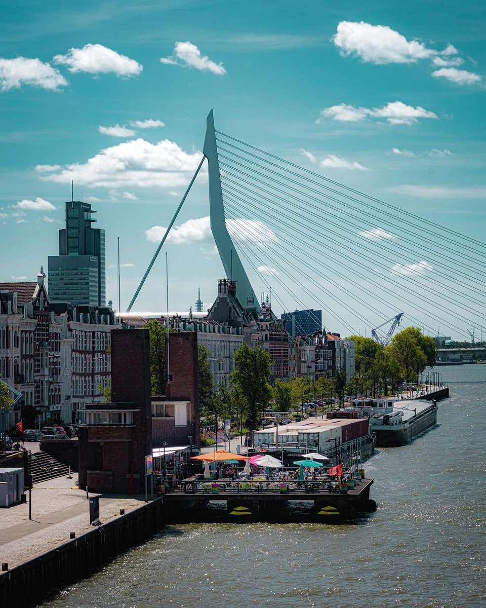Noordereiland, an amazing spot to hang out &amp; chill 😍

📸@pdy_graphy

#rotterdammakeithappen #noordereiland #alaplancha #rotterdam #roffa #fishrestaurant #erasmusbrug