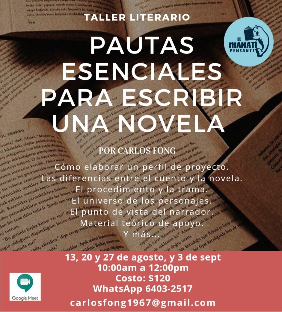 YoSoyNarrador's tweet photo. Taller literatura para edificar un proyecto de novela. En agosto. Las coordenadas en la volante. https://t.co/ETkYIy2Ujs