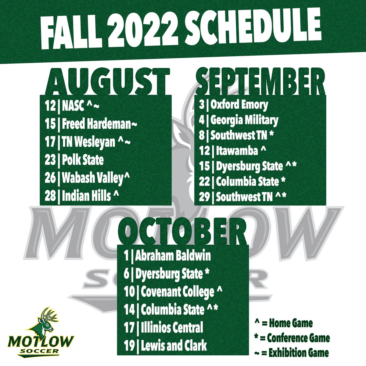 Motlow soccer is excited to announce our preseason and regular season schedule!
Please check out Motlowsports.com for more information!