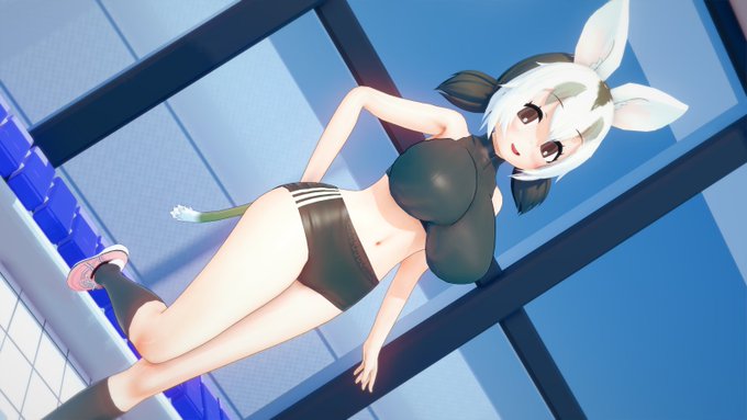 体操服を着たシロミミオポッサムちゃん 