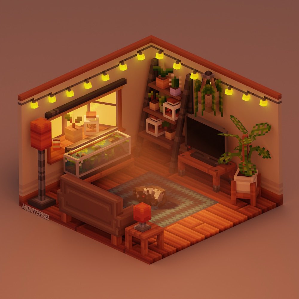 MidnitePixel_'s tweet photo. “Aesthetic Plant Apartment”

I made this about two months ago to try new rendering techniques, it came out pretty nice though!

#Minecraft #lowpoly #pixelart #plants @blockbench 

(Credit to @MisterGriimm for helping me with the god rays and rendering) https://t.co/k7Q0MKEUnf