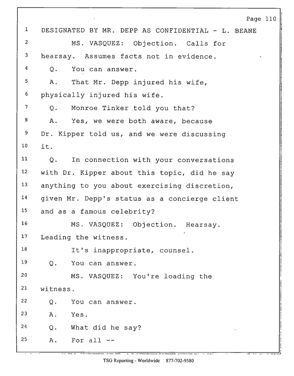 stirgussa's tweet photo. Lisa Beane -part of Dr. Kipper's team at the time- confirms that she &amp; another nurse were told by Depp's nurse Debbie Lloyd and Dr. Kipper that Depp was on a rage and had physically assaulted Amber Heard during the incident in Australia 
#DARVODepp 
#AmberHeardDeservesJustice https://t.co/guuqi4txw6