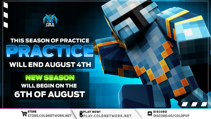 ⚔️ Practice Season Ending (August 4th)⚔️

Practice season will be ending on the 4th of August. Get ready to end the season off with a bang! 

Giveaway in honor of our Practice Season ending is in our discord!
discord.gg/qb8hRr2X7U 

3.0 information will be announced soon!