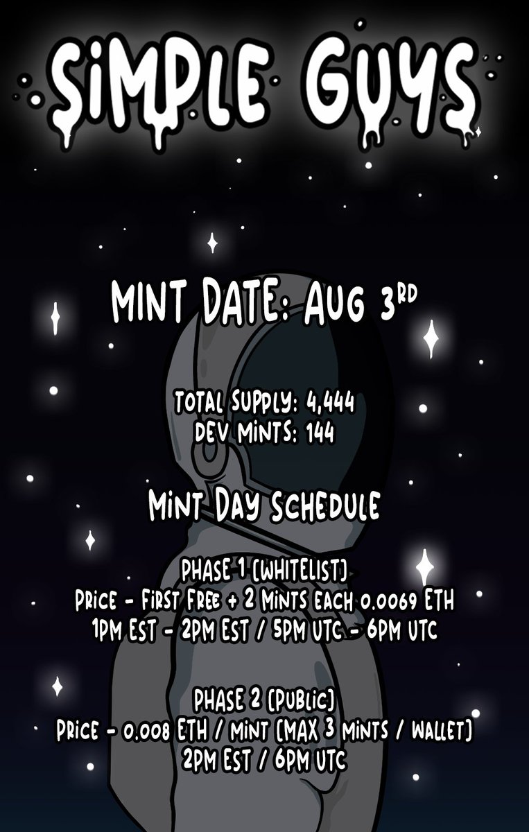 The mint day is almost here👀
All the important information is published⬇️

The full WL sheet will be posted on August 1st🗒️
Turn on notifications and you wont miss anything🔔
