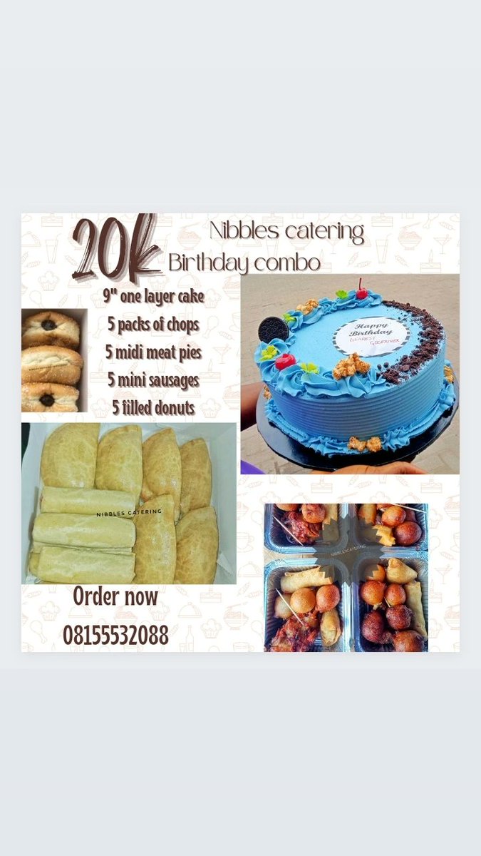 cakes_nibbles's tweet photo. Best birthday deal ever. Delivery fee applies. All bookings should be a min of 24 hrs. 08155532088 #BBNaija7 #LizBenson #femiadebayo #earthquake #birthdaygiftinlagos #babcockuniversity #cakesinlagos https://t.co/icrbcPW3tz