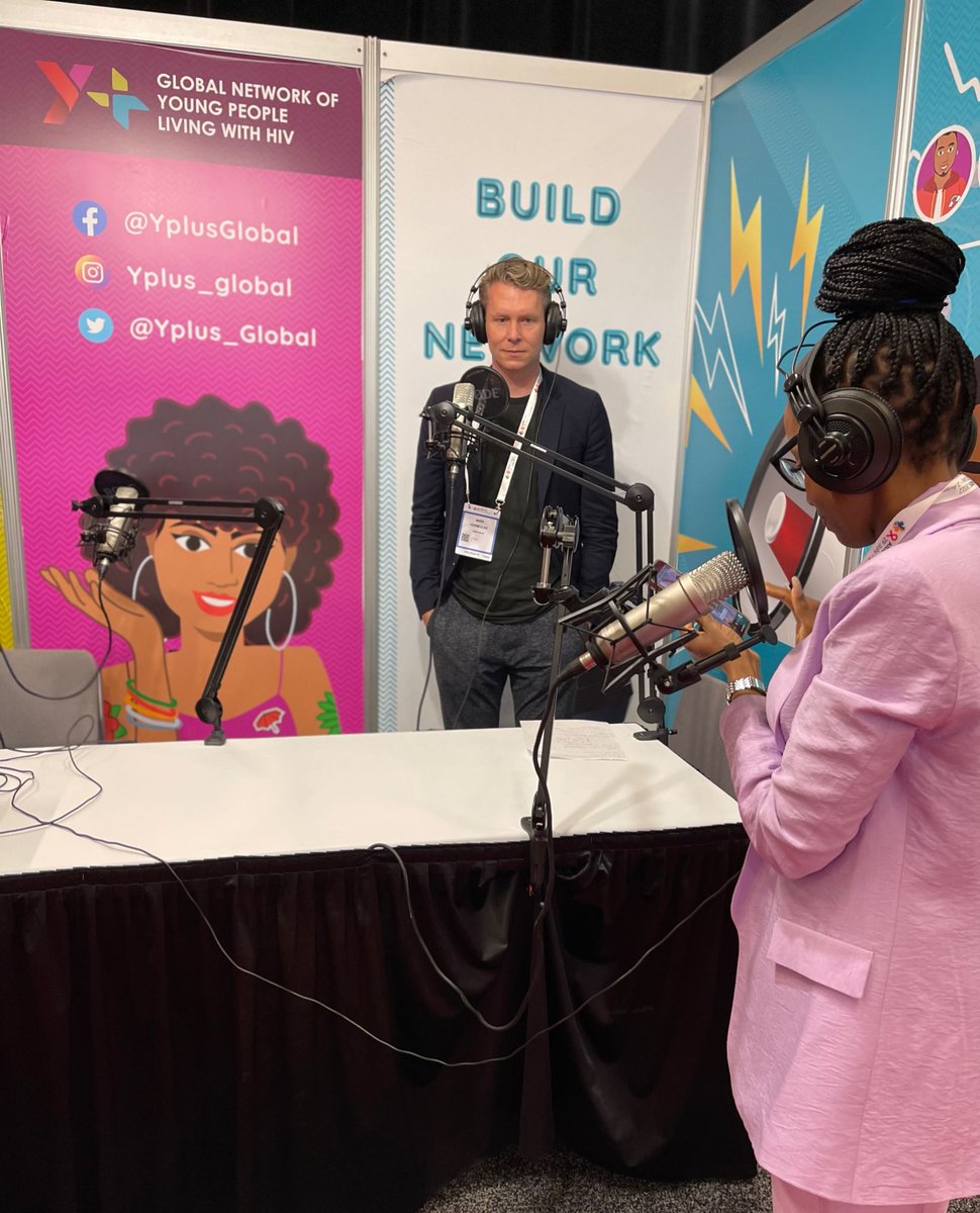 The <a href="/Yplus_Global/">Y+ Global</a> radio booth at #AIDS2022 is live! 

Currently a deep dive into the importance &amp; impact of direct funding of youth-led orgs &amp; programmes with Aidsfonds director <a href="/MarkVermeulenAF/">Mark Vermeulen</a>.

Don’t miss it! iono.fm/p/2649 #AIDS2022