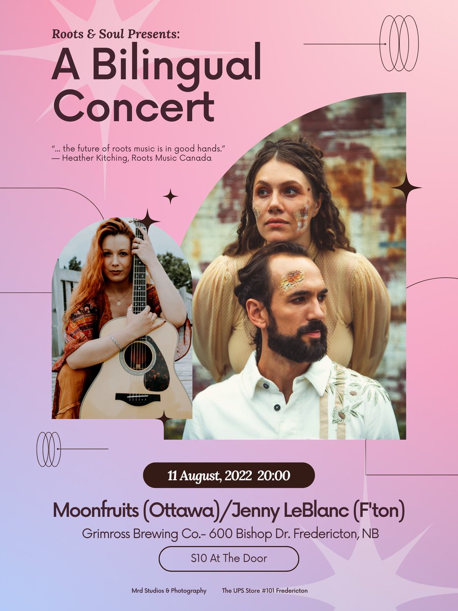 moonfruitsmusic's tweet photo. 🌻s u m m e r . d a t e s🌻

08.06 | Wellington, PE | https://t.co/EK2lEOCtAV
🌻Family Stage | 14h15
🌻Main Stage | 19h30

08.11 | Fredericton, NB | @GrimrossBrewing
@rootstsoulpromo presents
🌻20h | w Jenny LeBlanc
🌻https://t.co/GrFdxG3Qz5
#festivalroute11 #frederictonlivemusic https://t.co/dSdUxojx98