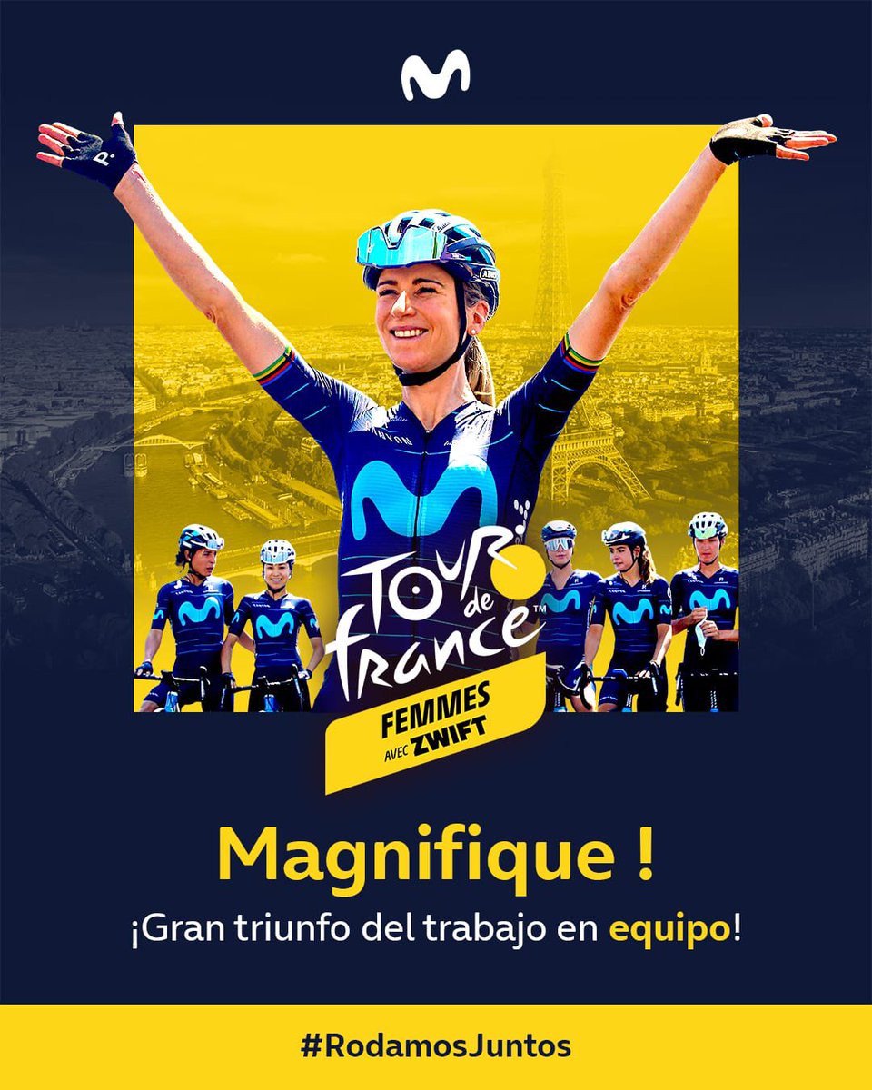 Victoria en el Tour de Francia femenino!. Enhorabuena <a href="/AvVleuten/">Annemiek van Vleuten</a> <a href="/Movistar_Team/">Movistar Team</a> por este triunfo histórico