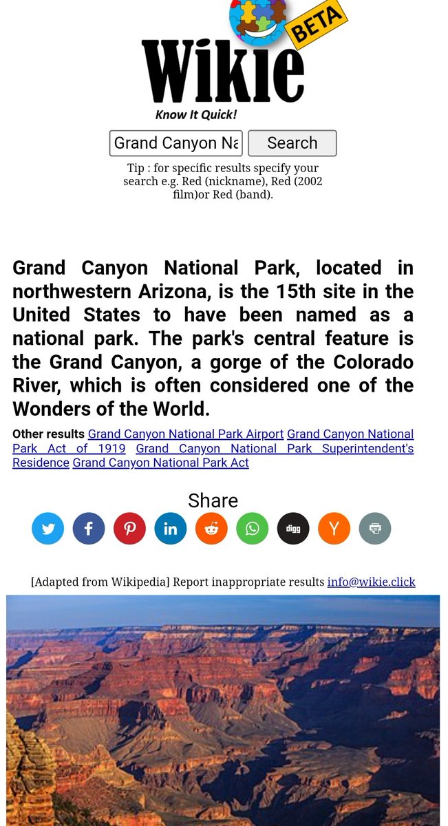 WikieDotClick's tweet image. Wikie: Grand Canyon National Park - English wikie.click/en/?topic=Gran… #KnowItQuick #WikieDotClick 
@earth_locations @GrandCanyonNPS @Ianblackford_MP @bb_icia @LevinsonArwin @angela_rose_art @Junaidk84377239 @wojtysiak22