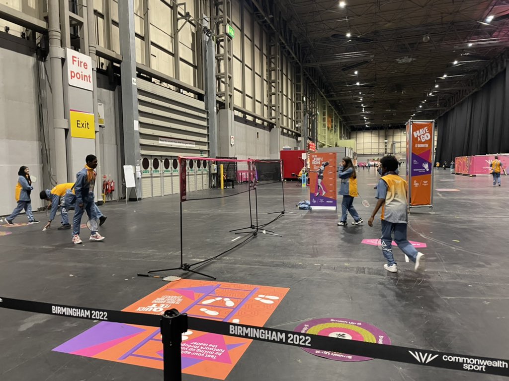 Day two #CommonwealthGames2022 On court for some mopping and some downtime getting to play some badminton. #nothingbutthebest
