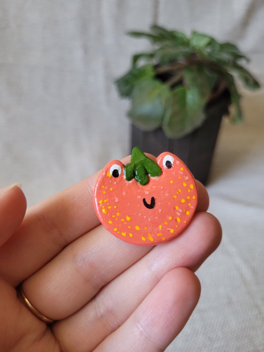 dannartsy_'s tweet photo. Strawberry frog pin 🍓🐸 #airdryclay #clayartist #ceramicafria #ceramicaalfrio https://t.co/BTqp5OgRXb