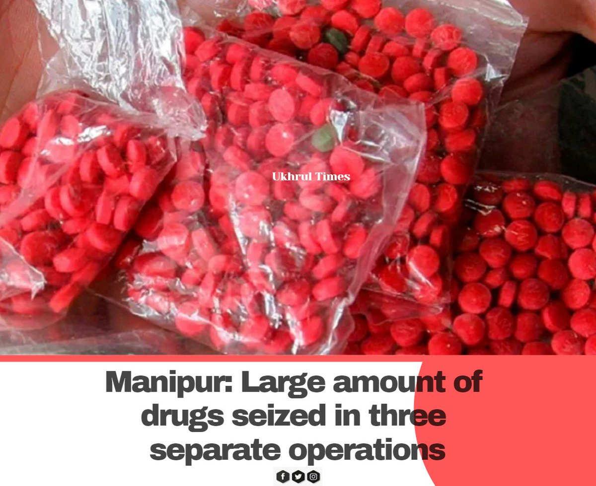 ukhrultimes's tweet photo. Security personnel in #Manipur have confiscated a large quantity of illegal drugs – #heroin power &amp; WY tablets – in 3 separate ops. Five alleged drug peddlers were also  arrested in the operations, police said on Sunday. #WARONDRUGS 
#WYtablets

https://t.co/wm4QwXTRNJ https://t.co/hL8EWhZy4b
