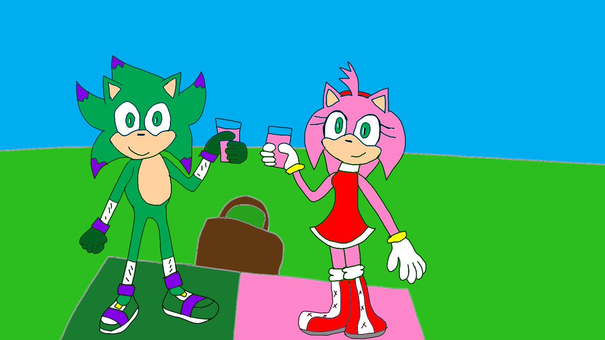 Movie Me(ryan the hedgehog), and Amy are in a picnic and have pink lemonade. #sonicthehedgehog #sonic #amyrose #ryanthehedgehog #sonicmovie3 #sonicmoviefanart https://t.co/ooQqJYgB7r