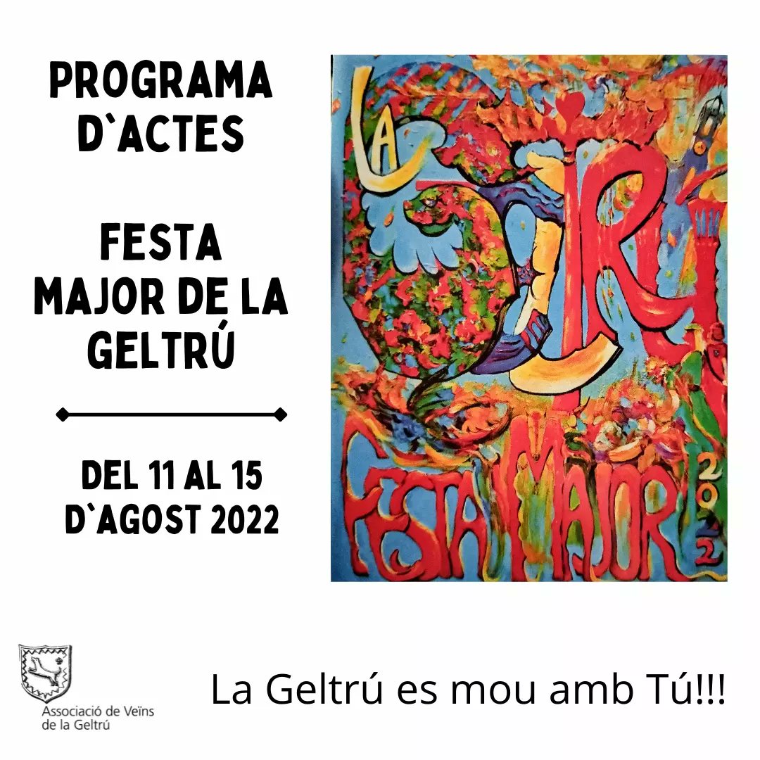 PODEU TROBAR EL PROGRAMA D'ACTES AL INSTAGRAM I FACEBOOK DE AAVV DE LA GELTRU @aavvlageltrú. Seguiu-nos!!!  <a href="/VilanovaTurisme/">VilanovaTurisme</a>