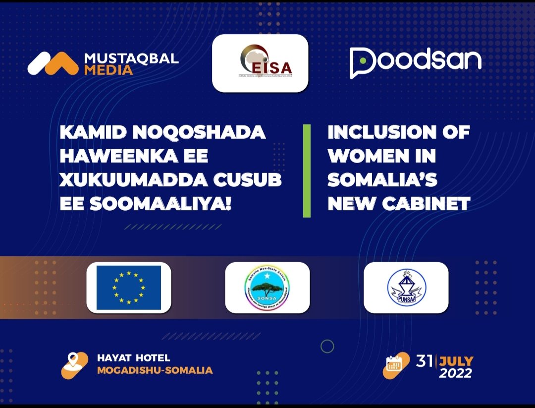 Happening now: #PublicDebate_nclusion of #women in #Somalia's New #Cabinet. <a href="/EISAfrica/">EISA</a> <a href="/EU_FPI/">EU Service for Foreign Policy Instruments 🌐</a> <a href="/SONSA_NSA/">𝐒𝐨𝐦𝐚𝐥𝐢𝐚 𝐍𝐨𝐧-𝐒𝐭𝐚𝐭𝐞 𝐀𝐜𝐭𝐨𝐫𝐬</a> @PUNSAA5