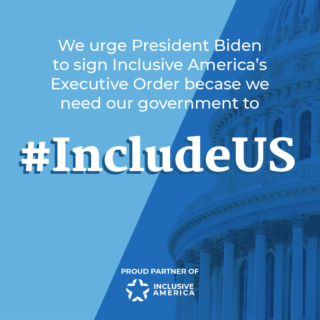 Less than 1% of Senior-Executive Positions are held by People with Disabilities while 26% of Americans have a disability. We urge the President to sign the #IncludeUS Executive Order &amp; establish inclusivity in the White House. Follow <a href="/InclusiveUS/">Inclusive America</a> and visit inclusiveamerica.org/eo-pwd/