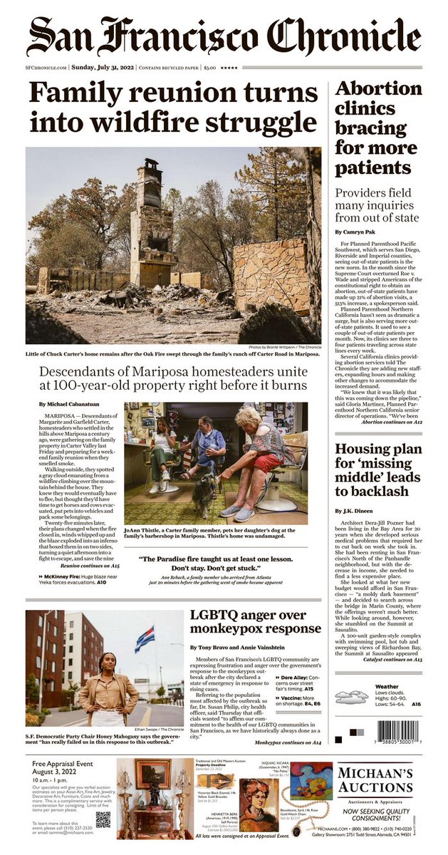 BrandonRichards's tweet photo. 📰FRONT PAGE of @SFChronicle: “Abortion clinics bracing for more patients”

“out-of-state patients have made up 21% of abortion visits, a 513% increase” — @PPPSWHealth spox.

Read @camrynpak’s story featuring @PPNorCalAction, @PPPSWHealth &amp; @access_rj —> https://t.co/fbeWy6X9RV https://t.co/eQMBSNqLWX