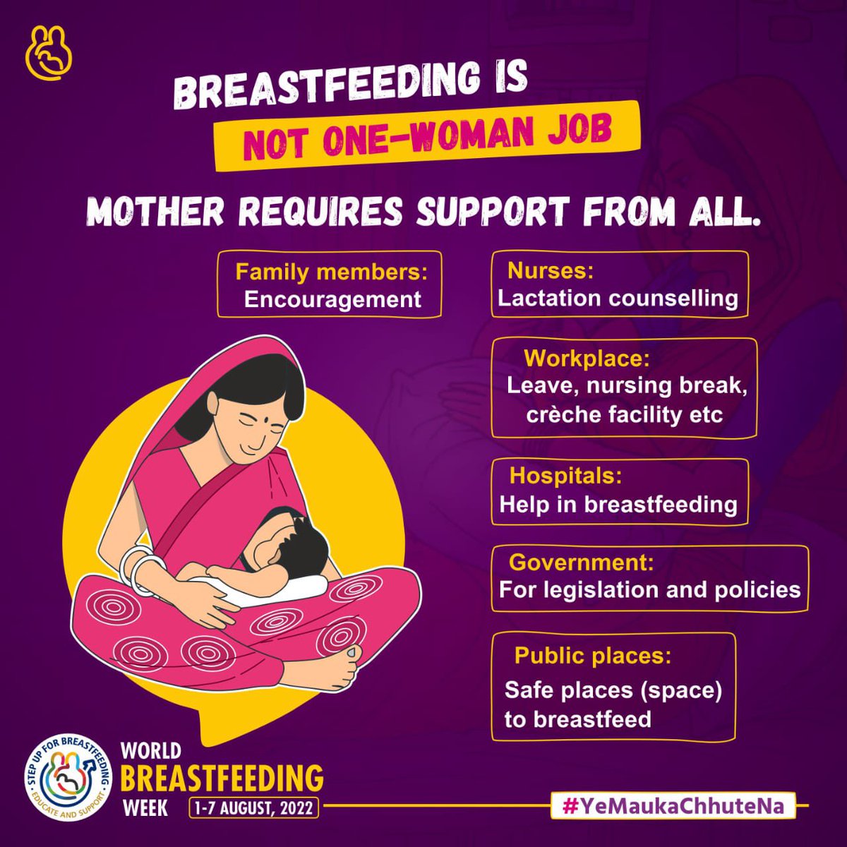 jobzachariah's tweet image. #Breastfeeding is not one-woman job. 
Mothers need support of family members, community, hospital, employers, policies. 
#worldbreastfeedingweek begins on 1 August