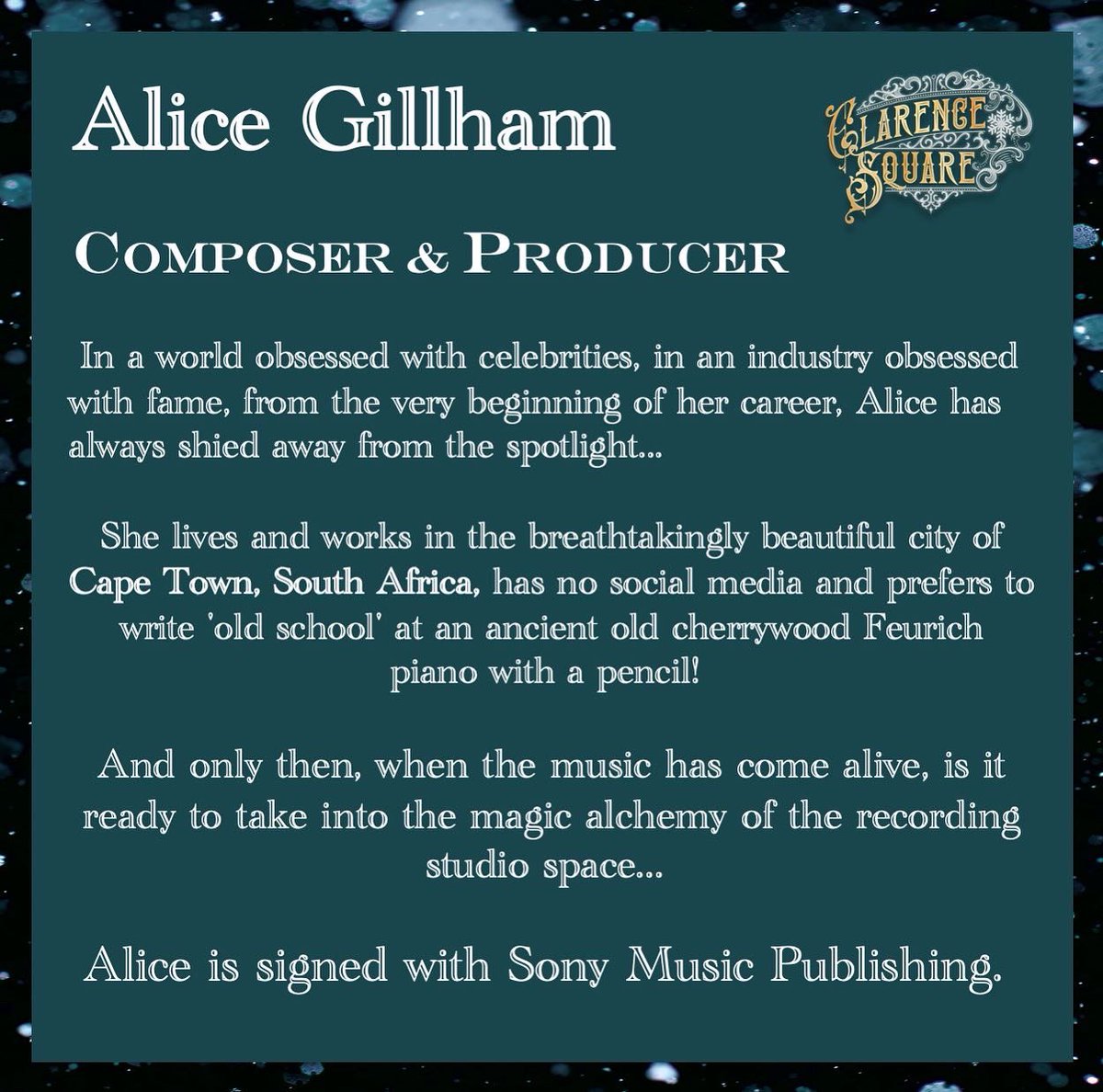 Meet our inspiring #Composer &amp; #Writer Alice Gillham  🤍
Swipe to learn a little more about her!