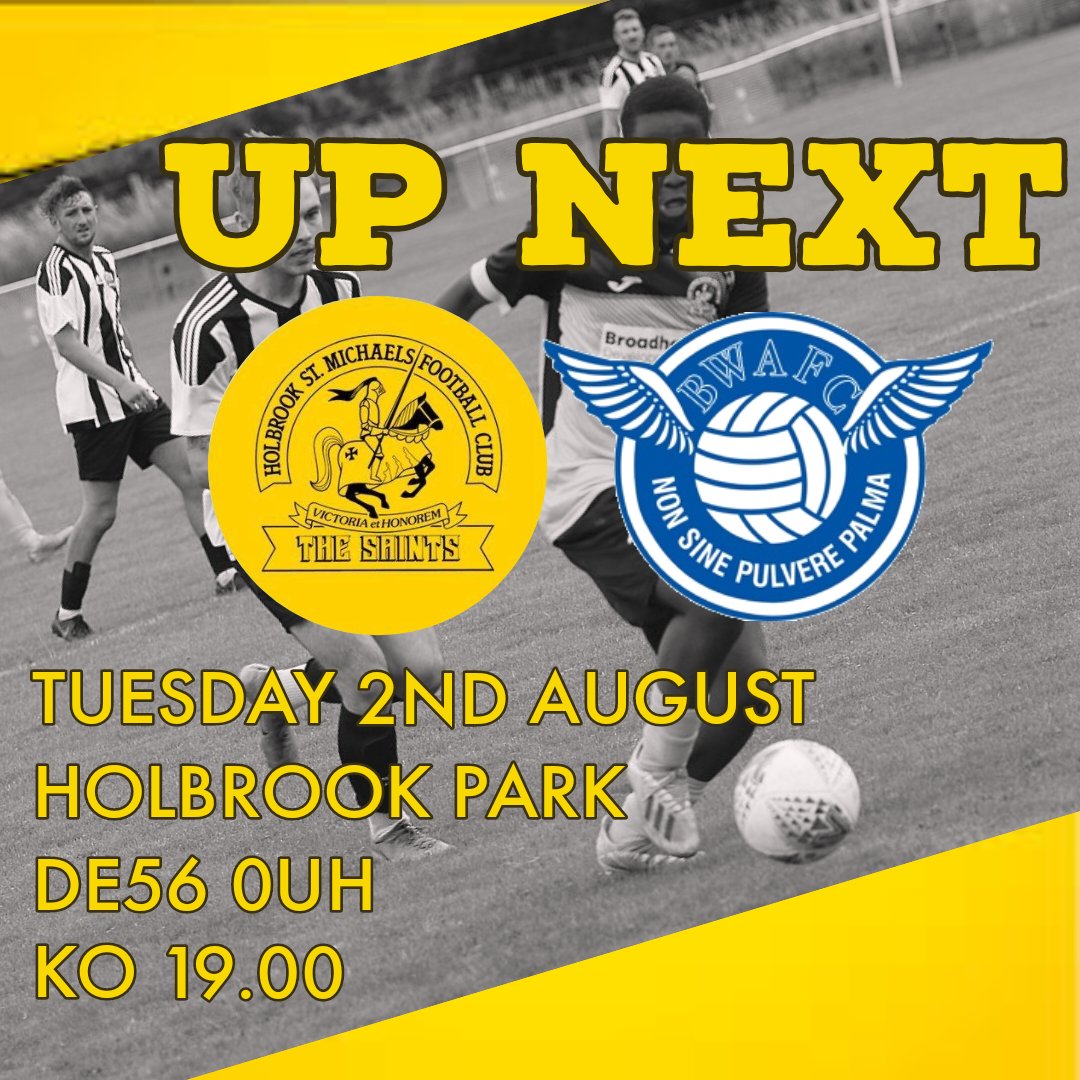 ⚫️🟡With the First Team not kicking off there season until next Wednesday there's still time for them to fit another pre-season game is as they welcome <a href="/blabywhetstone/">Blaby & Whetstone F.C</a> to Holbrook Park on Tuesday night.🟡⚫️