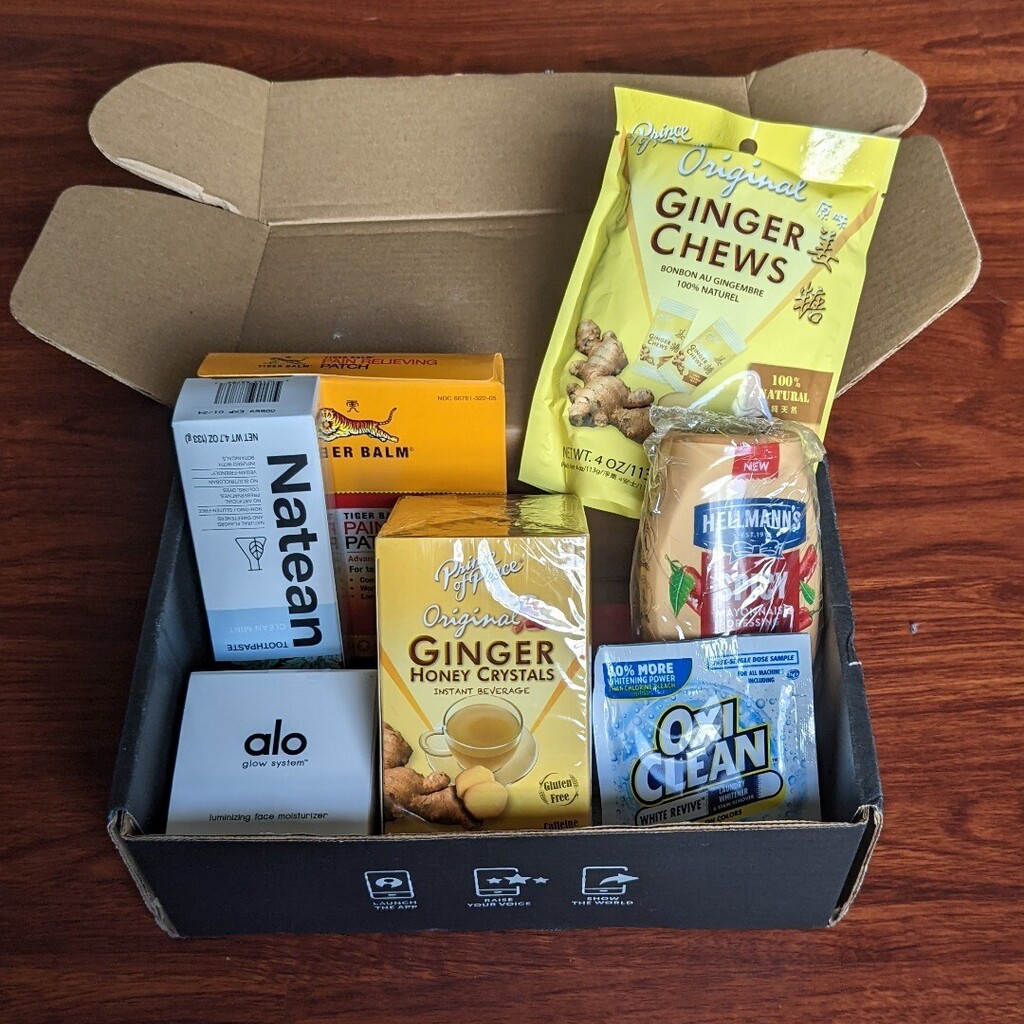 So many things in this box! 

#complimentary #TryOxiClean #TigerBalmTruths #alovoxbox #Nateanclean #PrinceOfPeaceGinger #GetSpicy <a href="/Influenster/">Influenster</a> @oxicleanofficial <a href="/tigerbalm/">kwok-sum</a> @alowellness_ @NateanToothpaste @princeofpeaceginger @Hellmannsmayonnaise