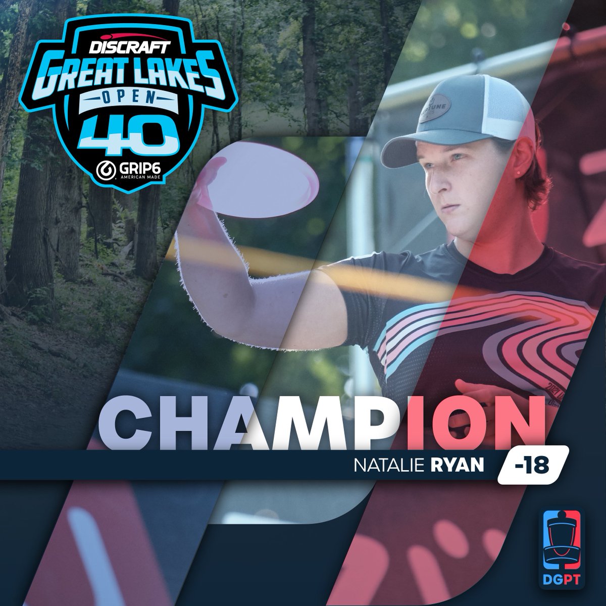 DiscGolfProTour's tweet photo. What a performance! Natalie Ryan picks up her first DGPT victory @DiscraftDG Great Lakes Open. https://t.co/85RgPy8tvy