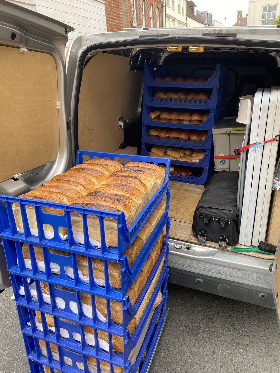 BakeDevizes's tweet photo. Unusually large delivery of brioche rolls for a Saturday https://t.co/v2DaoWHFNZ