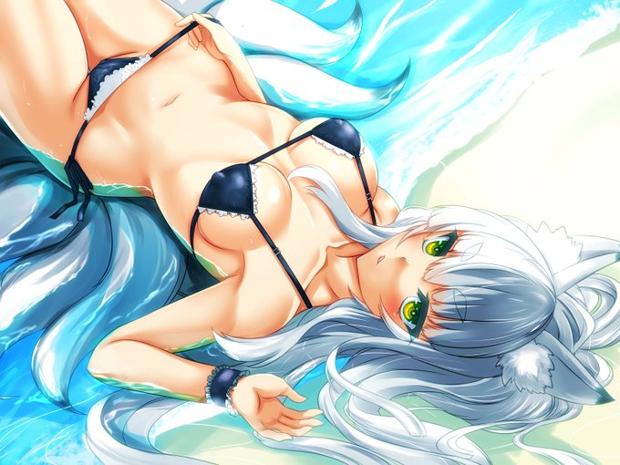 Д◎)暑いので涼しげなお狐メイドな藤村たかのさん
(@Lhulyeh)置いていきますね←
#他人様を勝手に描く友の会
#暑中見舞い
#水着 