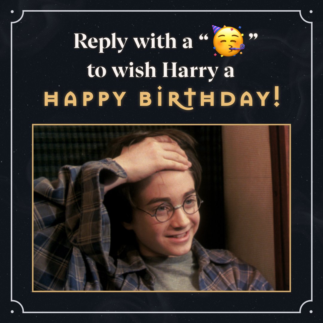 wizardingworld's tweet photo. Happee Birthdae, Harry 🥳 https://t.co/7fBpHfEopJ