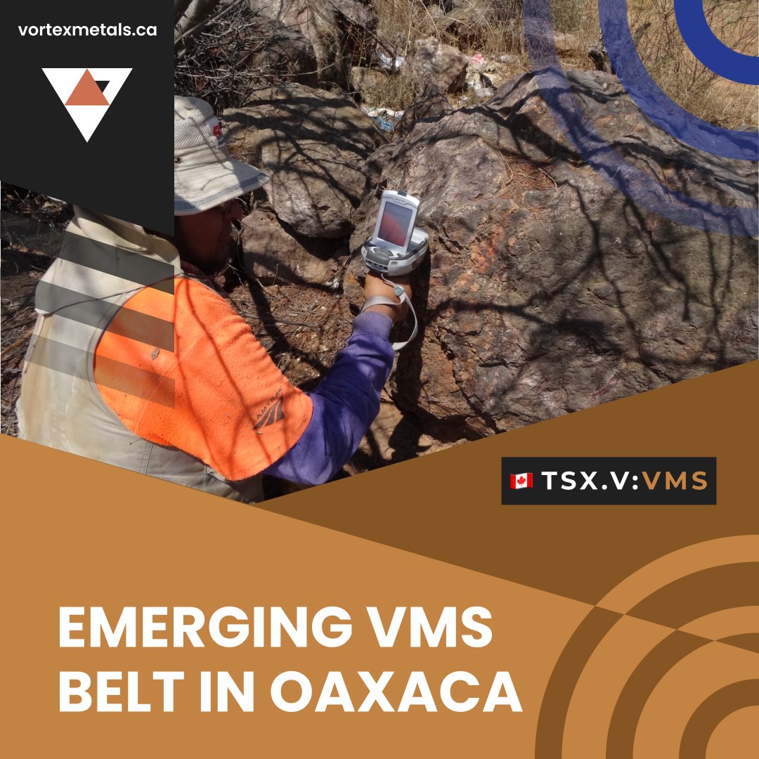VortexMetalsVMS's tweet photo. Vortex is a discovery-driven company that believes there has never been a better time to invest in copper-gold exploration in emerging VMS belt in Oaxaca.

Learn more about Vortex on our website at: https://t.co/Oup2CZnrUP

🇨🇦 TSX.V: VMS 

#mining #goldmining #tsx #tsxv #cse https://t.co/g1iQvGaAjL