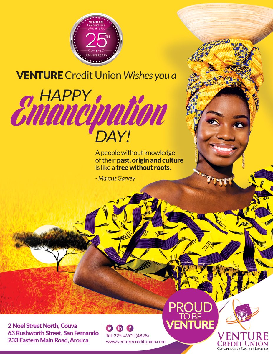 venturecu's tweet photo. Happy Emancipation Day from VENTURE Credit Union!!! https://t.co/tGjhkgIv97