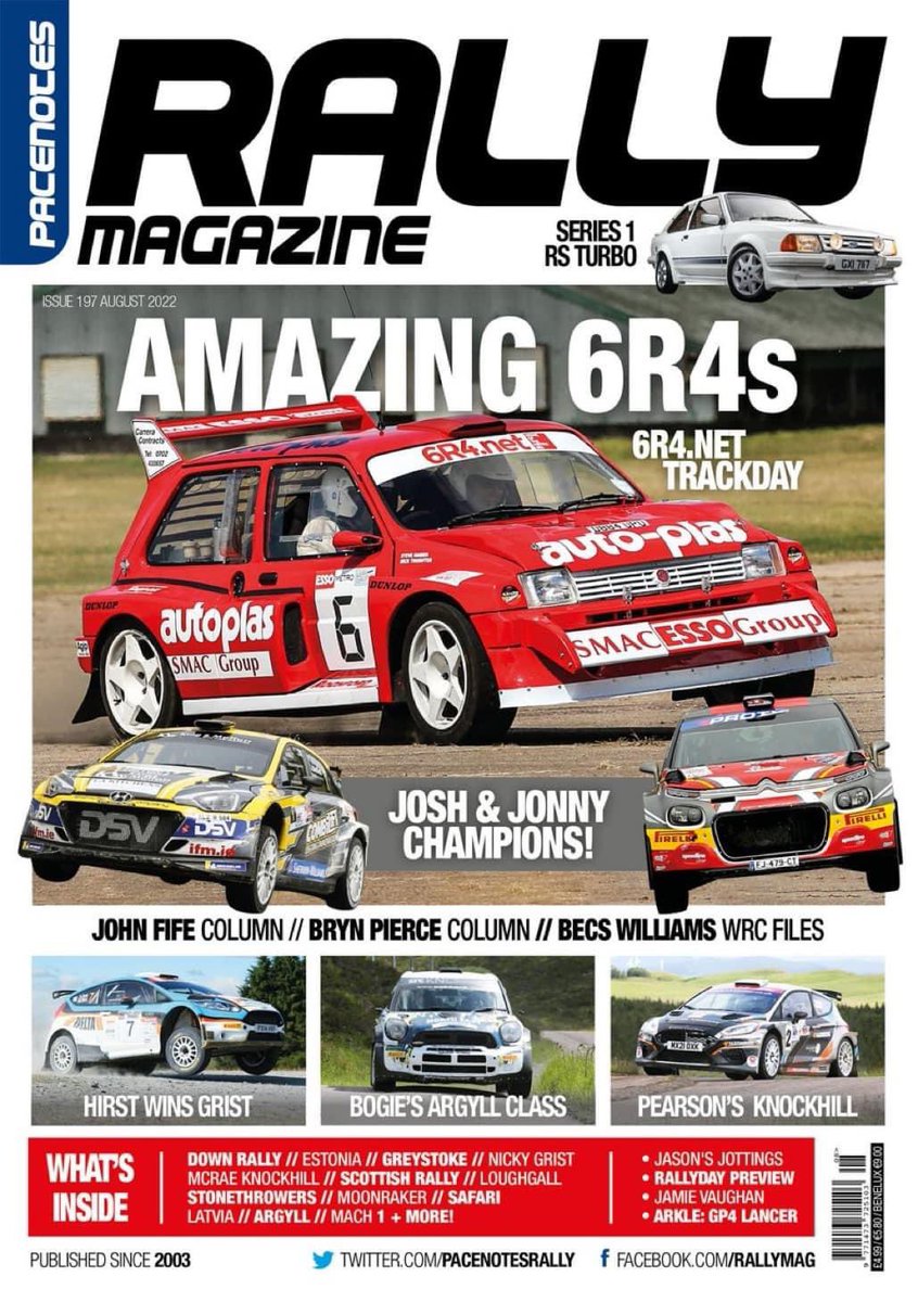 BrynPierce's tweet photo. It’s @pacenotesrally time again, this month two segments from me. Monthly column covering BRC,Welsh and much more, plus a special feature on @fosgoodwood.Available on subscription or all good newsagents #pacenotes #rally #wrc #brc #motorsport #rallying https://t.co/zIh6BZWnTu