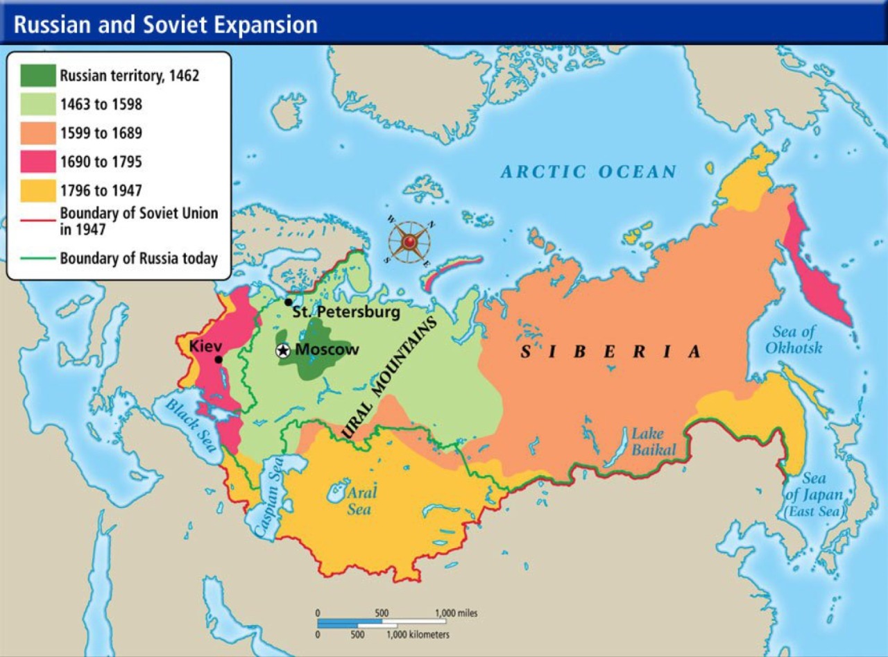 Карта расширения Российской империи